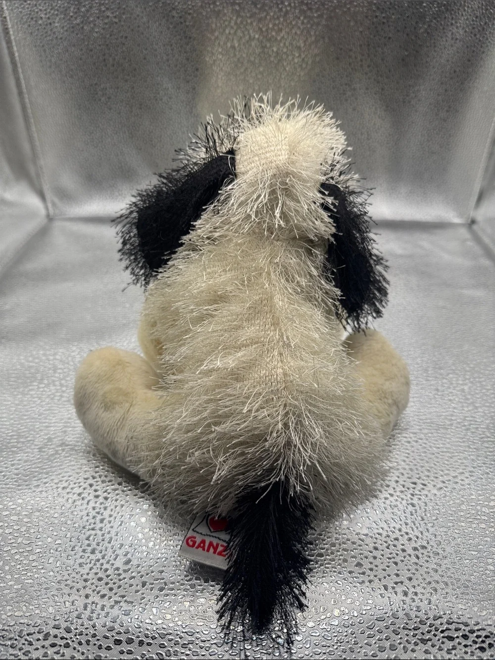 GANZ Webkinz Black and White Cheeky Plush Puppy Dog Toy